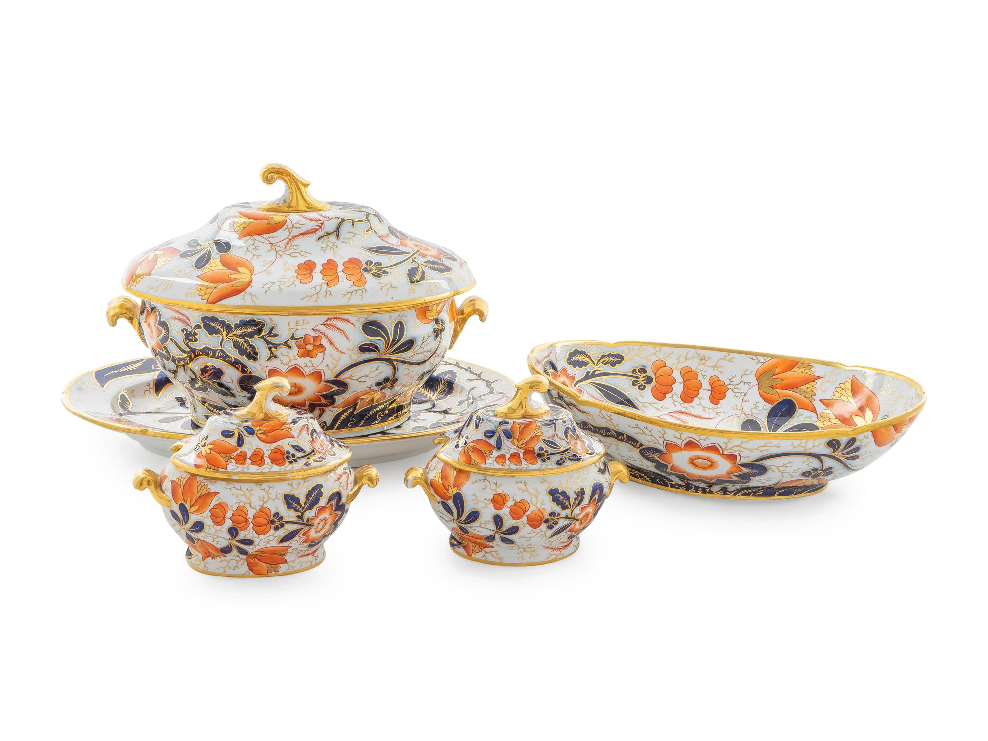 A Group of English Imari Palette Porcelain — LATE 18TH/EARLY 19TH CENTURY