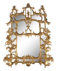 A Massive Pair of English Carved Giltwood Pier Mirrors