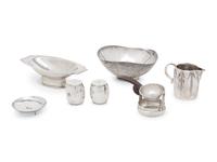 A Group of Arts and Crafts Silver Table Articles