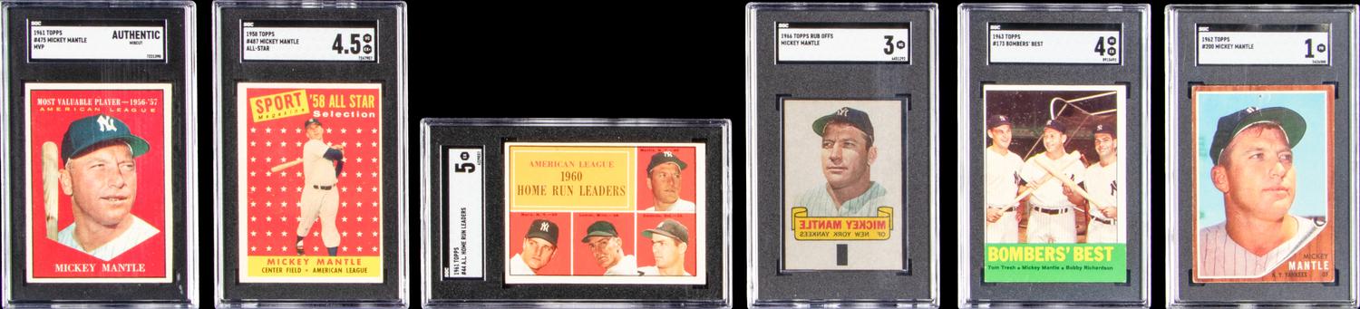 A Collection of Mickey Mantle SGC Graded Baseball Cards