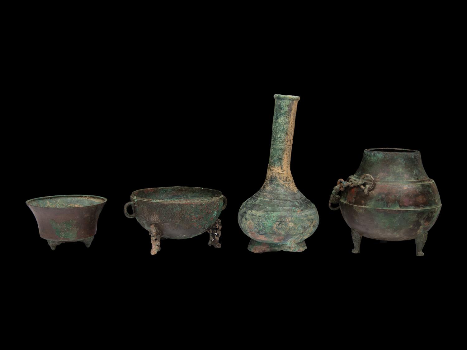 Four Chinese Archaistic Bronze Vessels