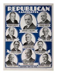 [REPUBLICAN PARTY]. A group of 7 campaign posters incl. REAGAN, HOOVER, GOLDWATER, and others.
