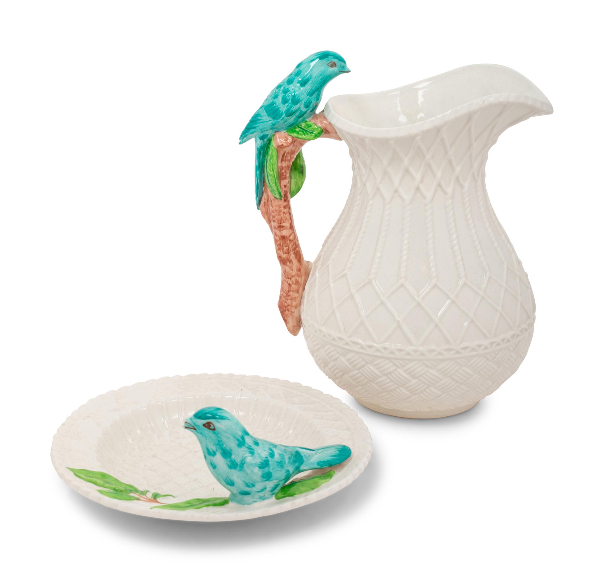 An Italian Ceramic Pitcher and Dish