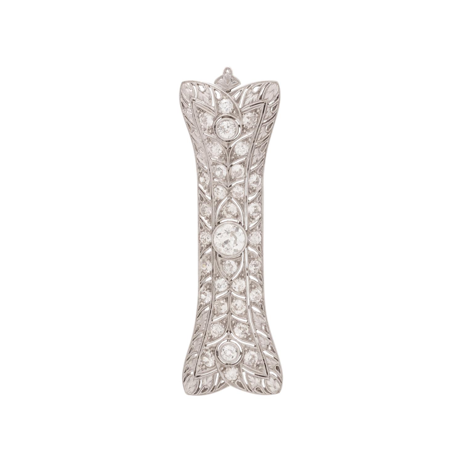 ART DECO, DIAMOND PENDANT/BROOCH