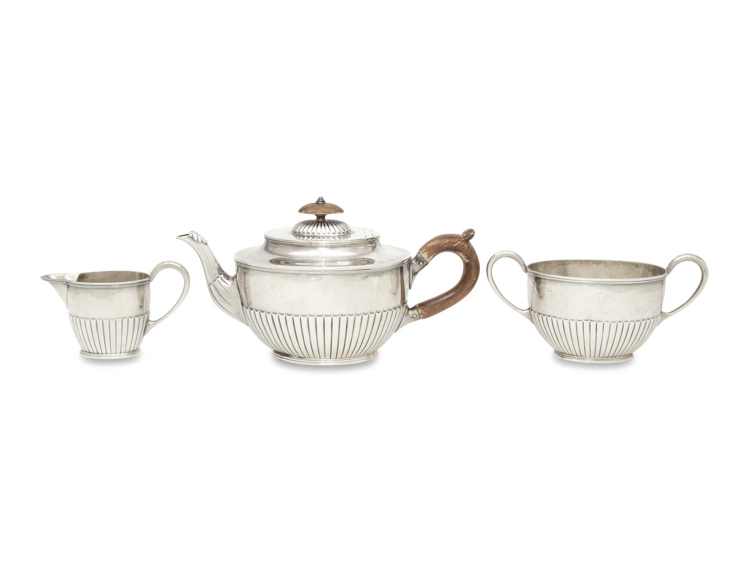A Victorian Silver Three-Piece Tea Service