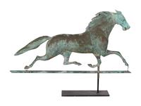 A Patinated Copper Running Horse Weather Vane
