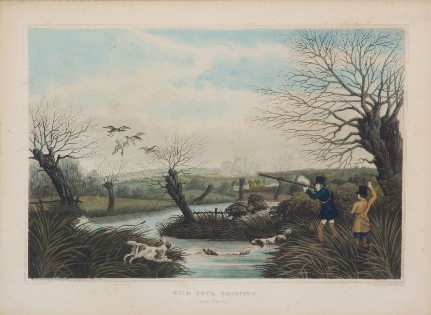 Robert HAVELL JR., after - Robert HAVELL Jr., engraver Image 8 3/8 x 12 1/8 inches. — Partridge Shooting - Pheasant Shooting - Wild Duck Shooting - Snipe Shooting, Plates I-IV