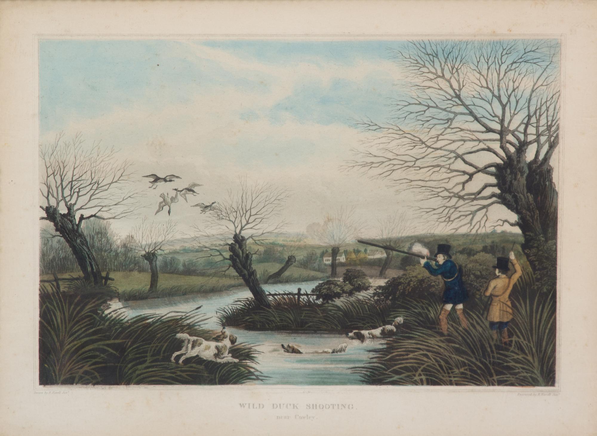 Robert HAVELL JR., after - Robert HAVELL Jr., engraver Image 8 3/8 x 12 1/8 inches. — Partridge Shooting - Pheasant Shooting - Wild Duck Shooting - Snipe Shooting, Plates I-IV