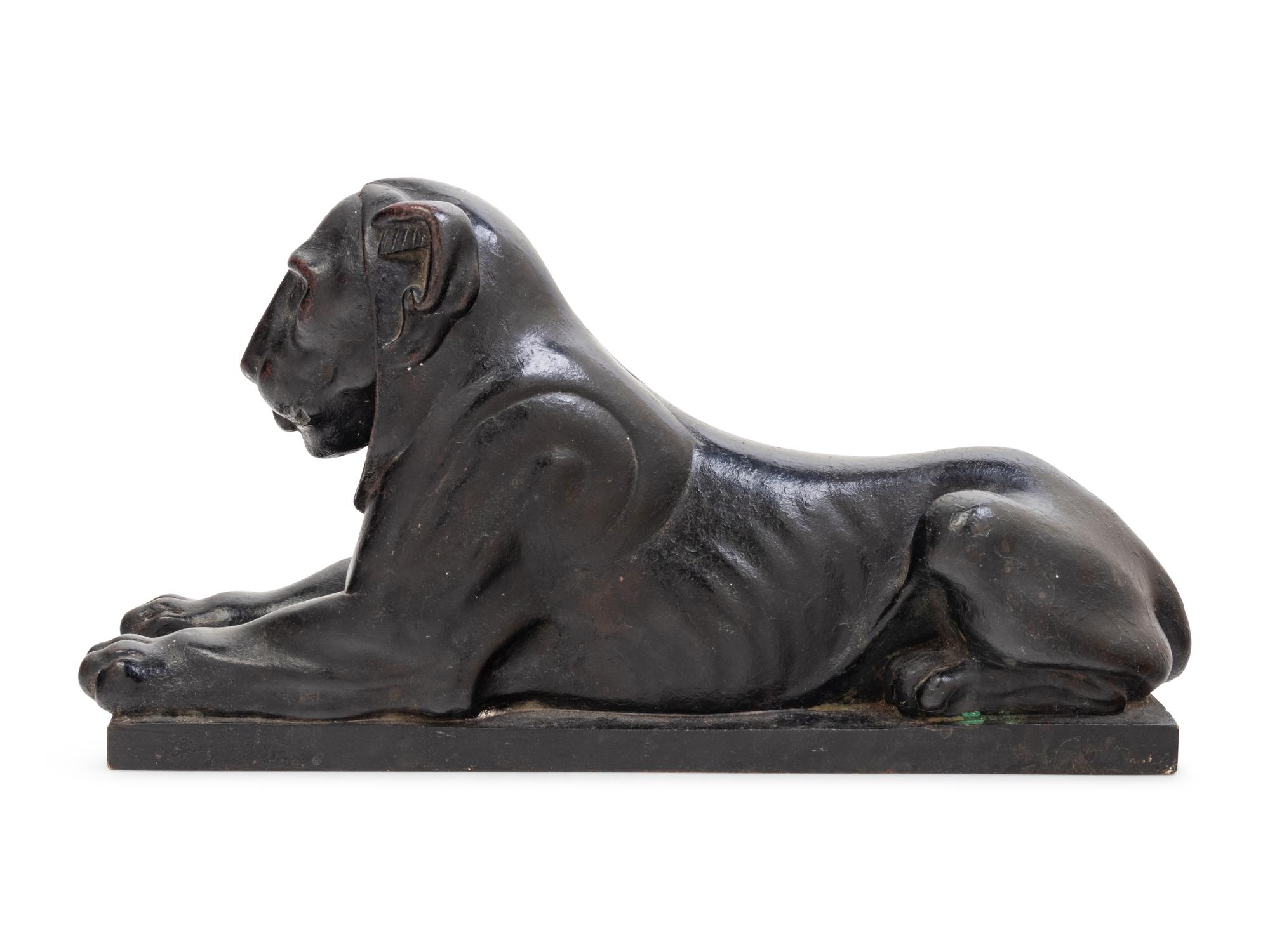 A Continental Bronze Figure of a Recumbent Lion