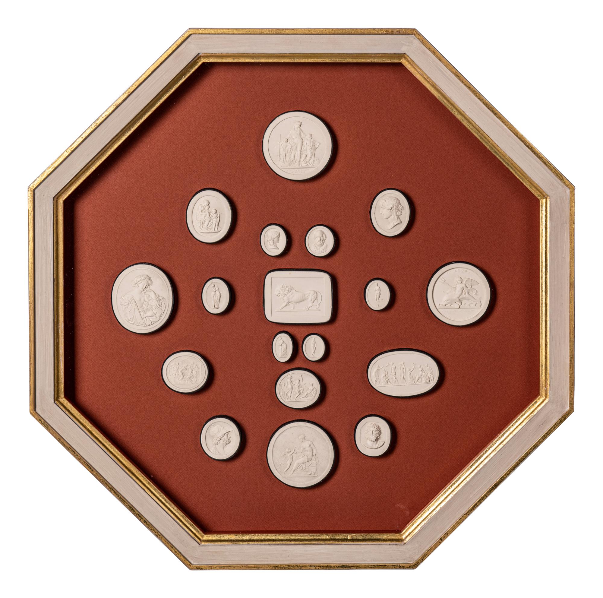 Four Framed Groups of Grand Tour Plaster Intaglios