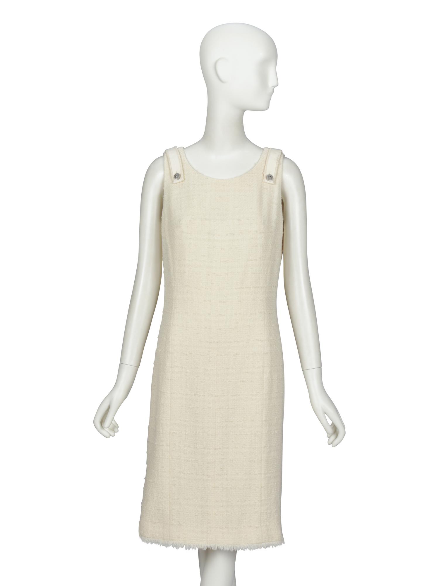 CHANEL, SLEEVELESS TWEED DRESS