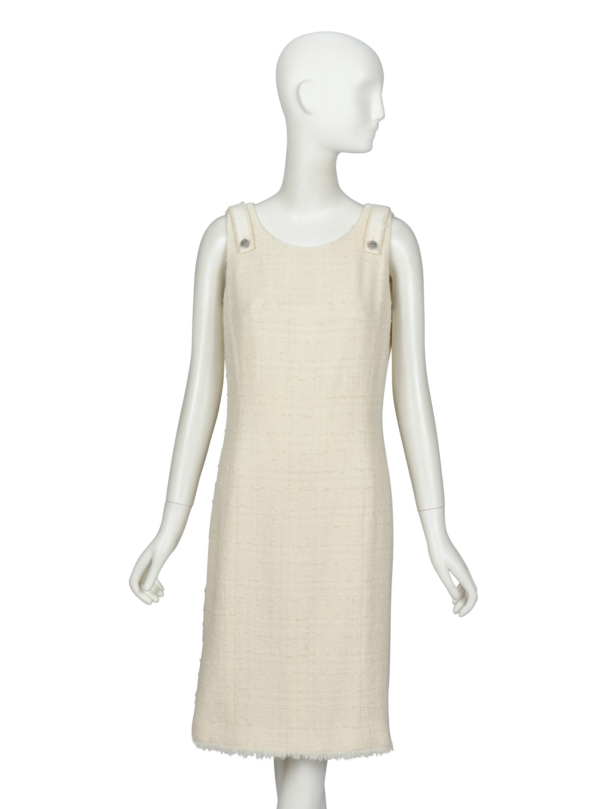 CHANEL, SLEEVELESS TWEED DRESS