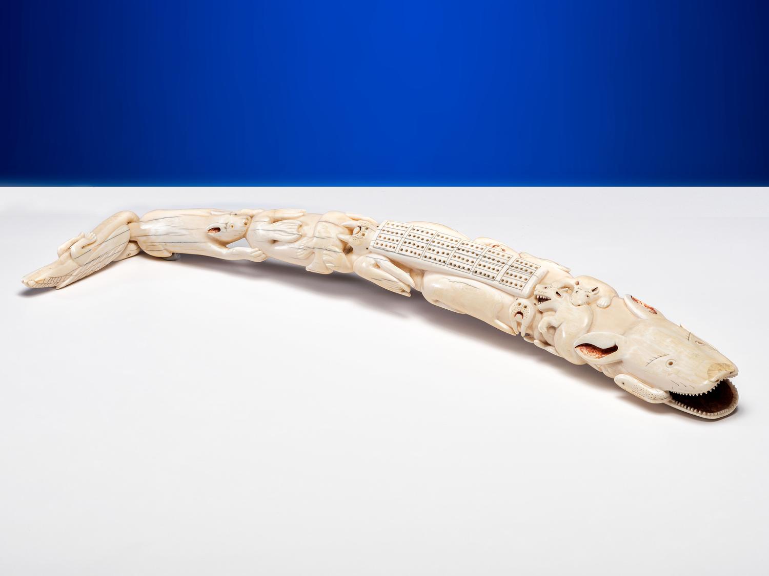 Nunivak Island Carved Cribbage Board