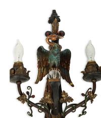 A Pair of Whimsical Cold Painted Bronze Sconces — 20TH CENTURY