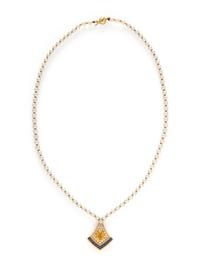 CULTURED PEARL, DIAMOND, YELLOW SAPPHIRE, AND SAPPHIRE NECKLACE