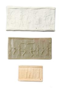 Three Near Eastern Stone Cylinder Seals Length of longest 3 inches. — VARIOUS AGES