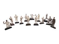 A Group of 13 Uncommon 1930 Philadelphia Athletics Baseball Wood Cut Stand Up Displays Including Jimmie Foxx and Mickey Cochrane,