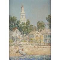 CHILDE HASSAM (AMERICAN 1859-1935) "WHITE CHURCH, PROVINCETOWN"