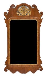 Two Federal Style Carved Wood and Gilt Mirrors Height of largest 31 1/2 x width 17 1/2 inches. — 20TH CENTURY