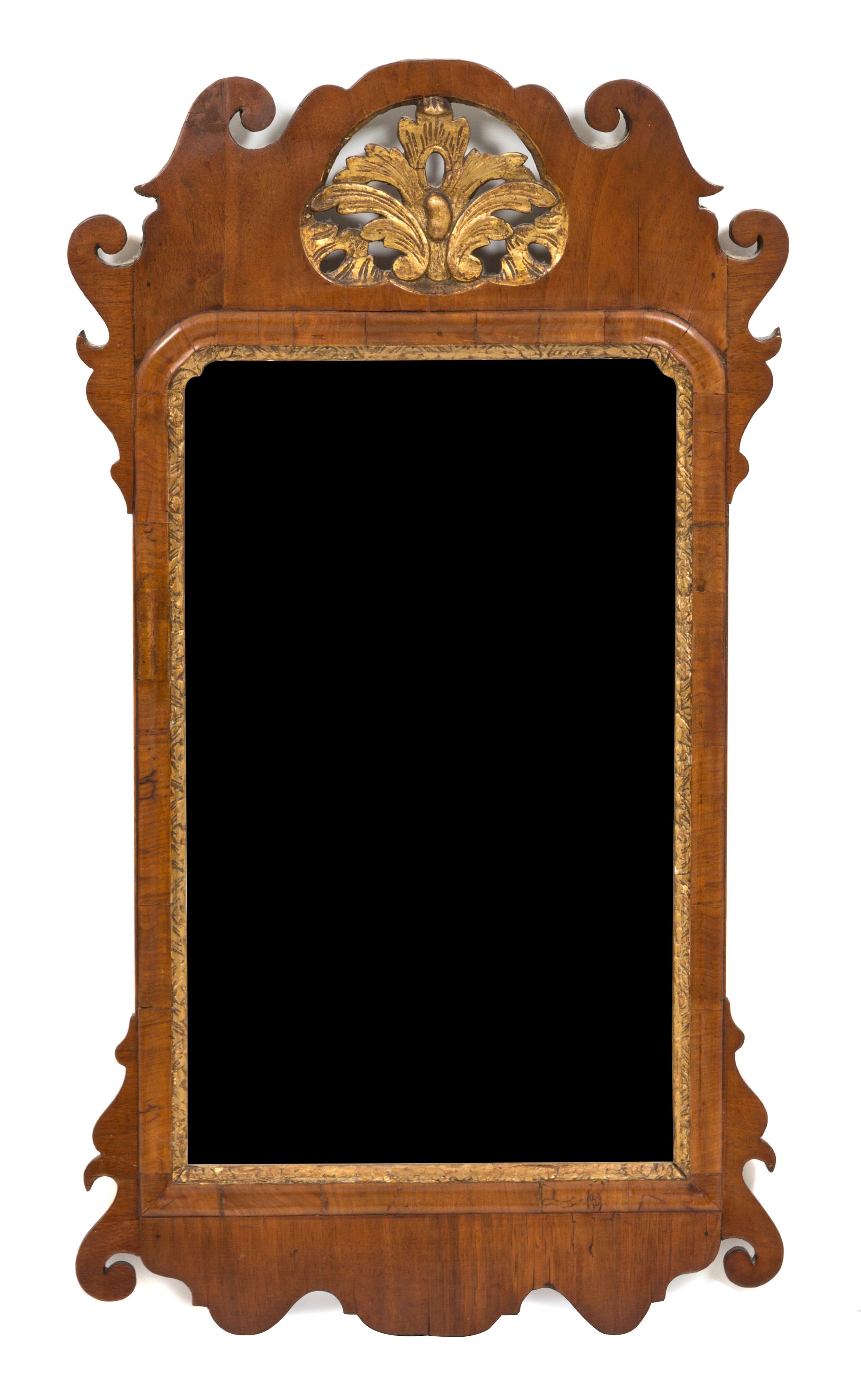 Two Federal Style Carved Wood and Gilt Mirrors Height of largest 31 1/2 x width 17 1/2 inches. — 20TH CENTURY
