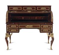 A French Gilt Bronze Mounted Mahogany Bureau à Cylindre
