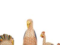 Nine Herend Porcelain Bird Figurines