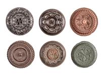 [EARLY PHOTOGRAPHY - UNION CASES]. A group of 13 assorted "oreo" cases containing tintype portraits of men with facial hair.