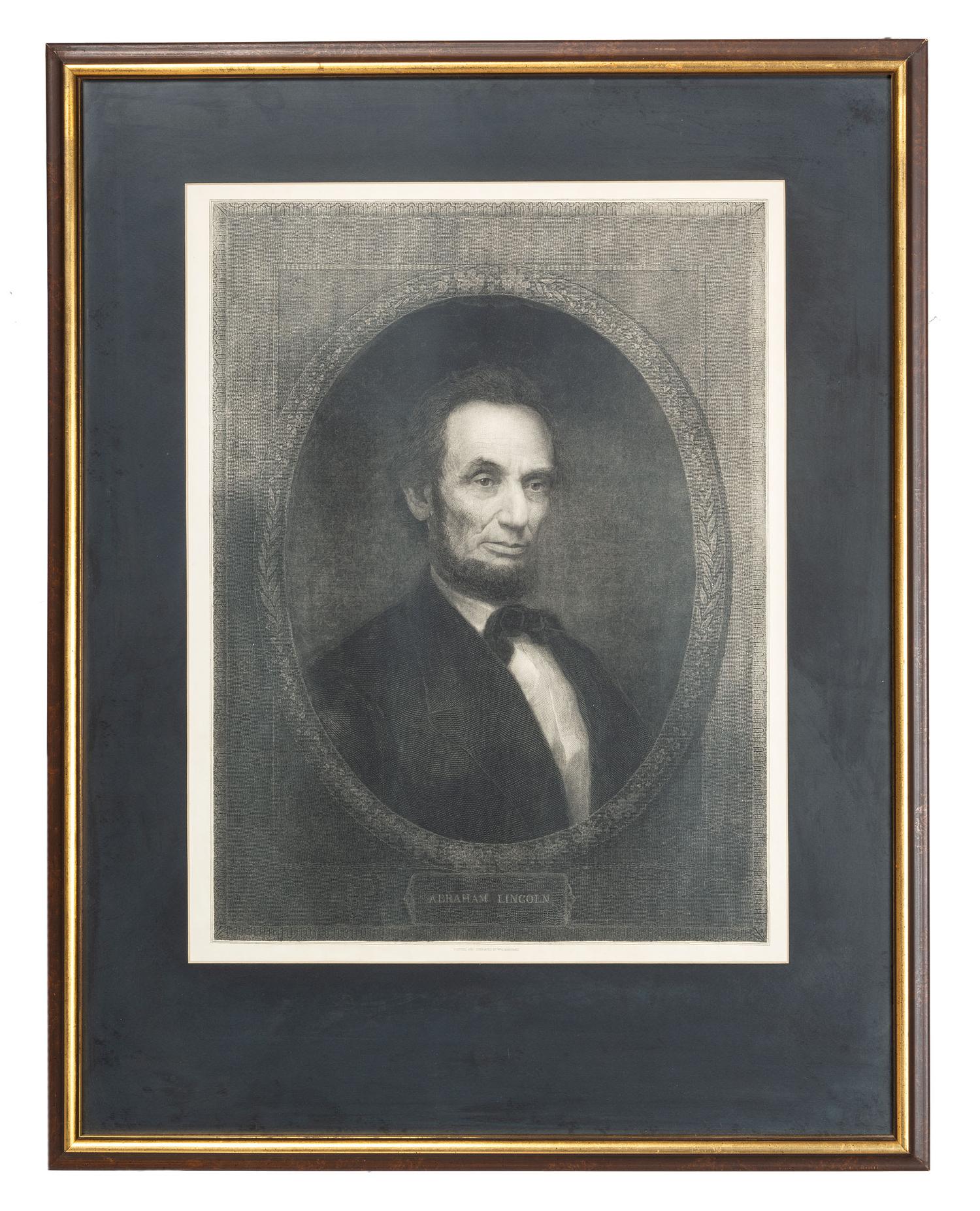 [LINCOLN, Abraham (1809-1865)]. MARSHALL, William, engraver. Abraham Lincoln . [New York]: ca 1866.