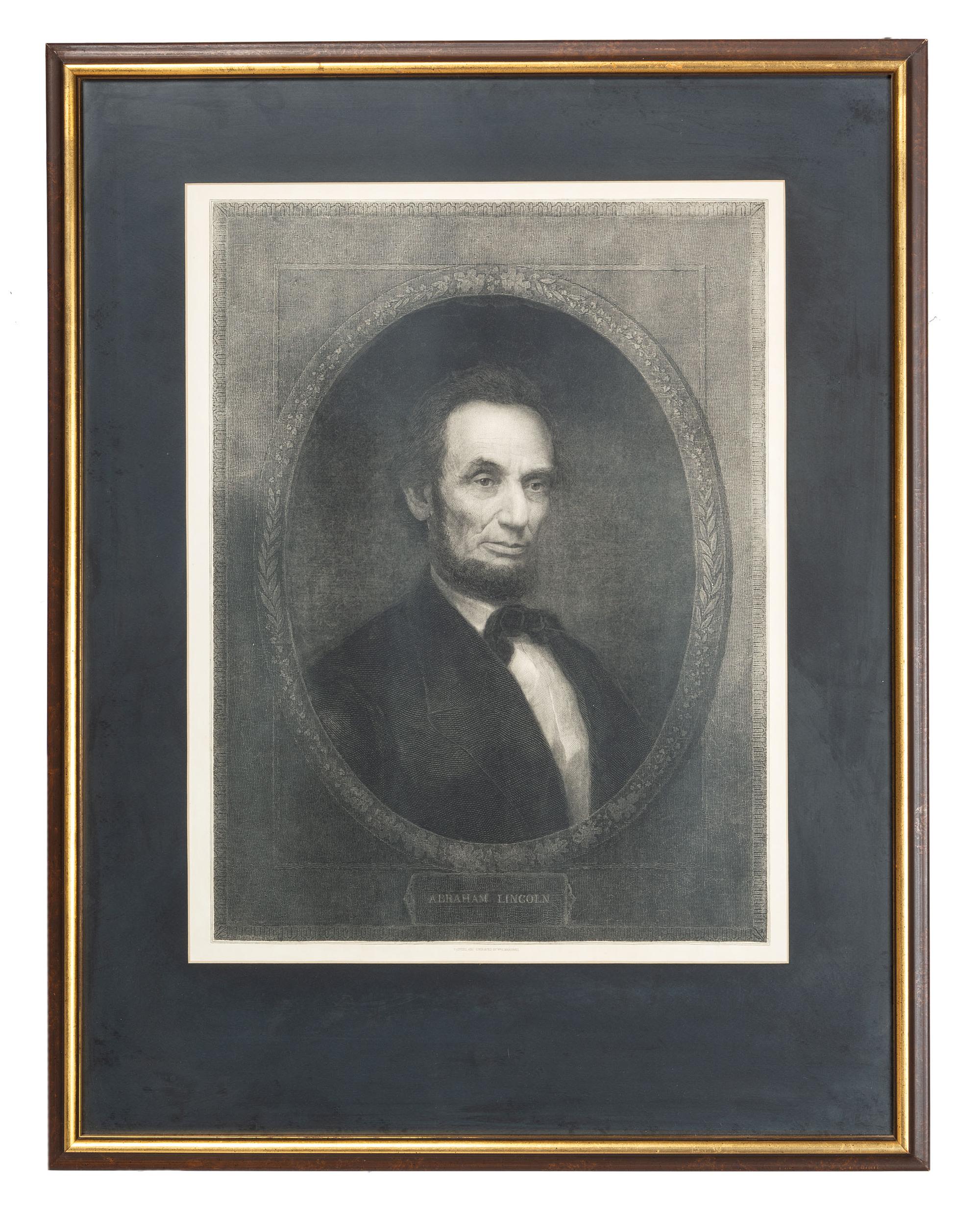 [LINCOLN, Abraham (1809-1865)]. MARSHALL, William, engraver. Abraham Lincoln . [New York]: ca 1866.