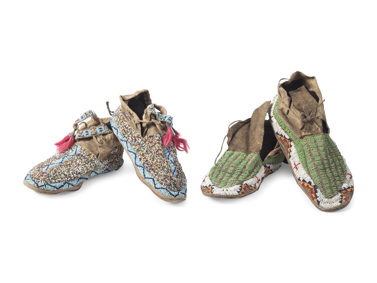 Sioux Beaded Hide Moccasins