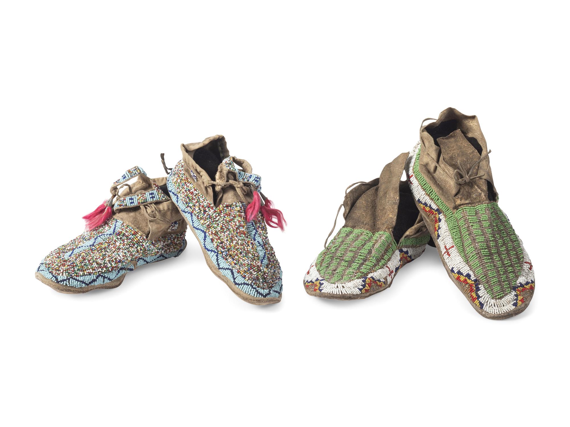 Sioux Beaded Hide Moccasins