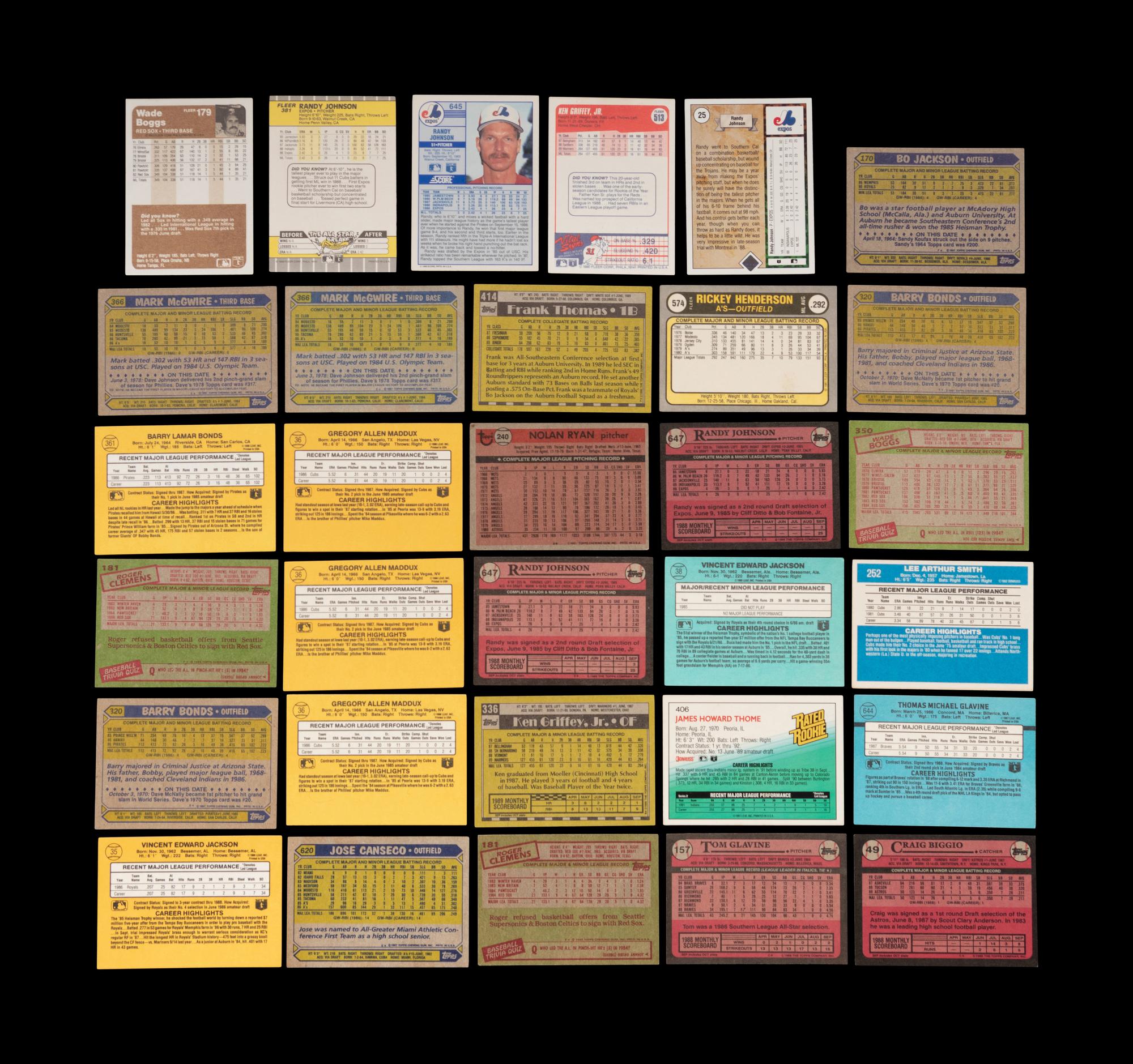 A Group of 41 Modern Hall of Fame, Star and Rookie Baseball Cards,