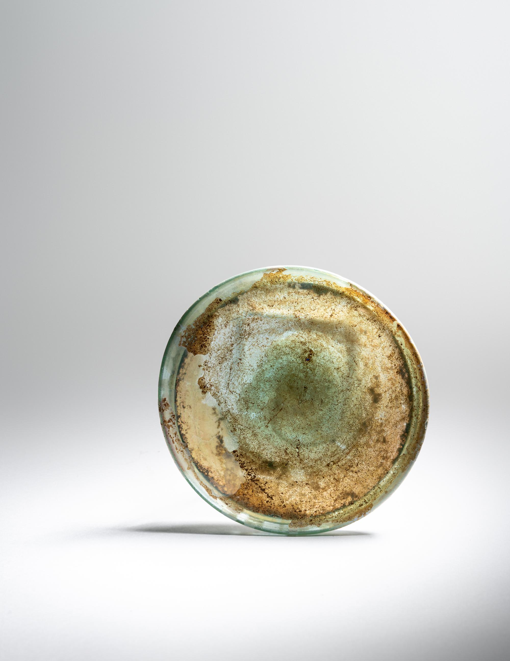 A Roman Light Blue Glass Dish