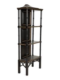 A Regency Style Ebonized and Parcel Gilt Decorated Etagere — 20th Century