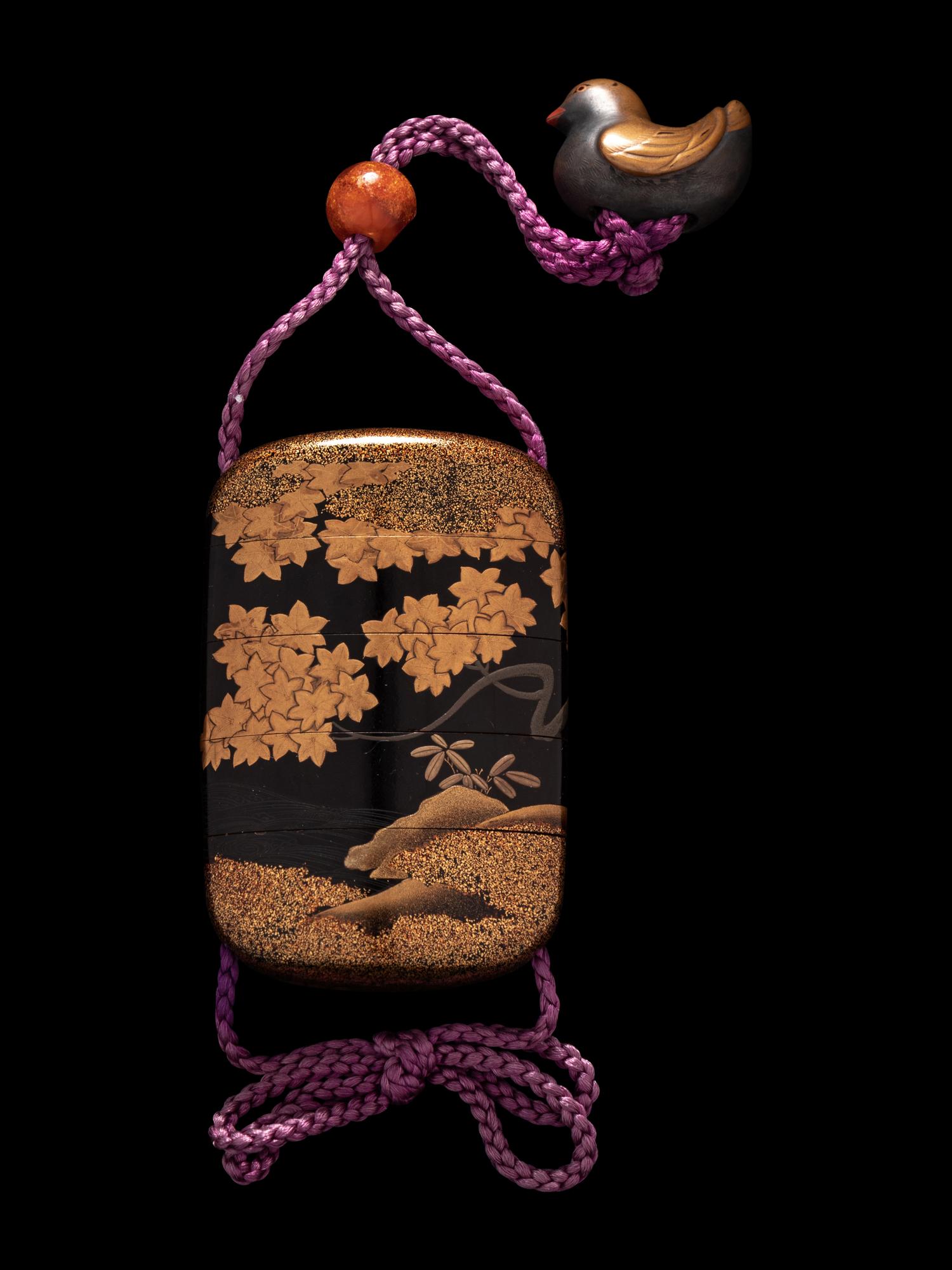 A Japanese Roiro Four-Case Inro