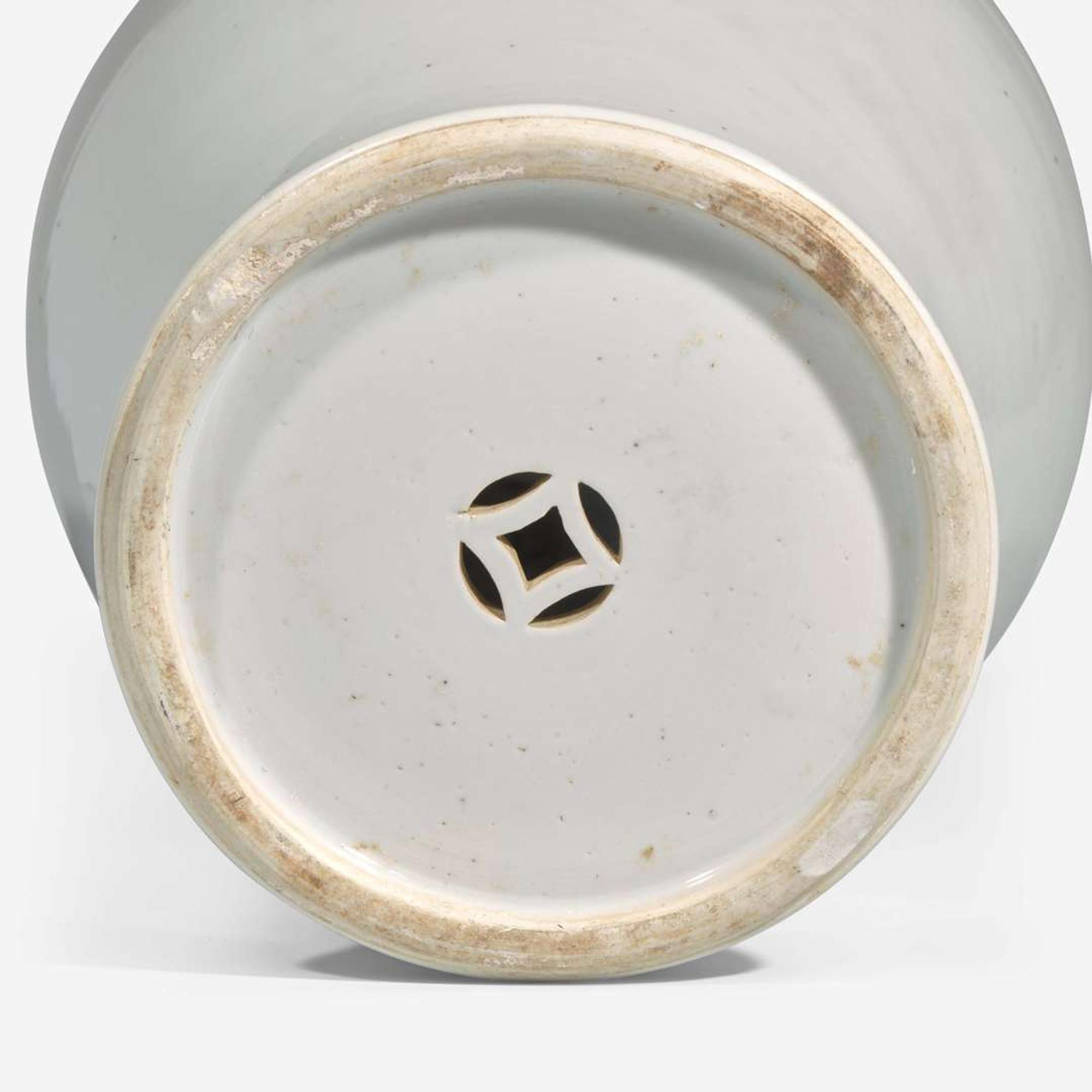 An unusual Chinese blue and white Buddhist jar and cover 青花蓋罐
