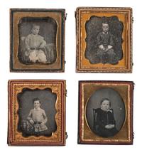 [EARLY PHOTOGRAPHY]. A group of 16 daguerreotype portraits of children, including:
