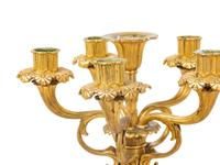 A Pair of Louis XVI Style Gilt Bronze Six-Light Candelabra