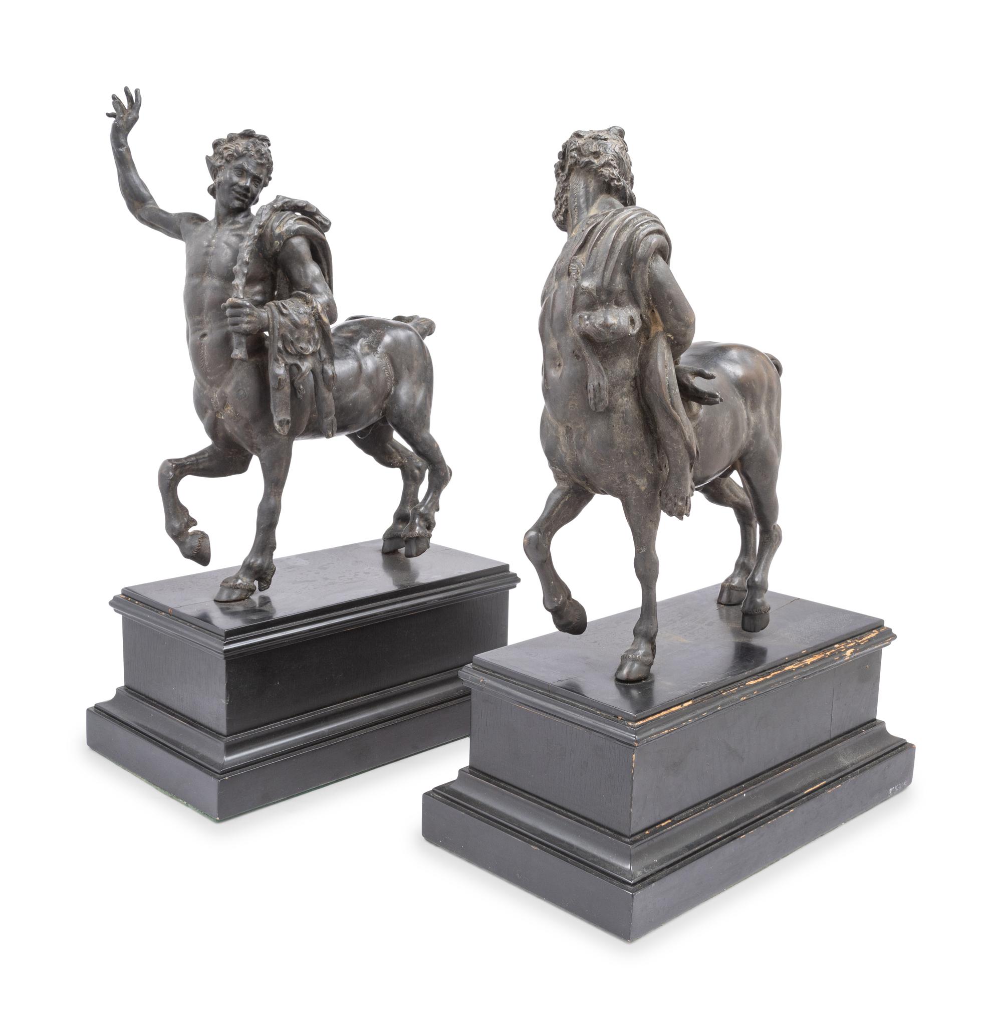 A Pair of Continental Bronze Furietti Centaurs