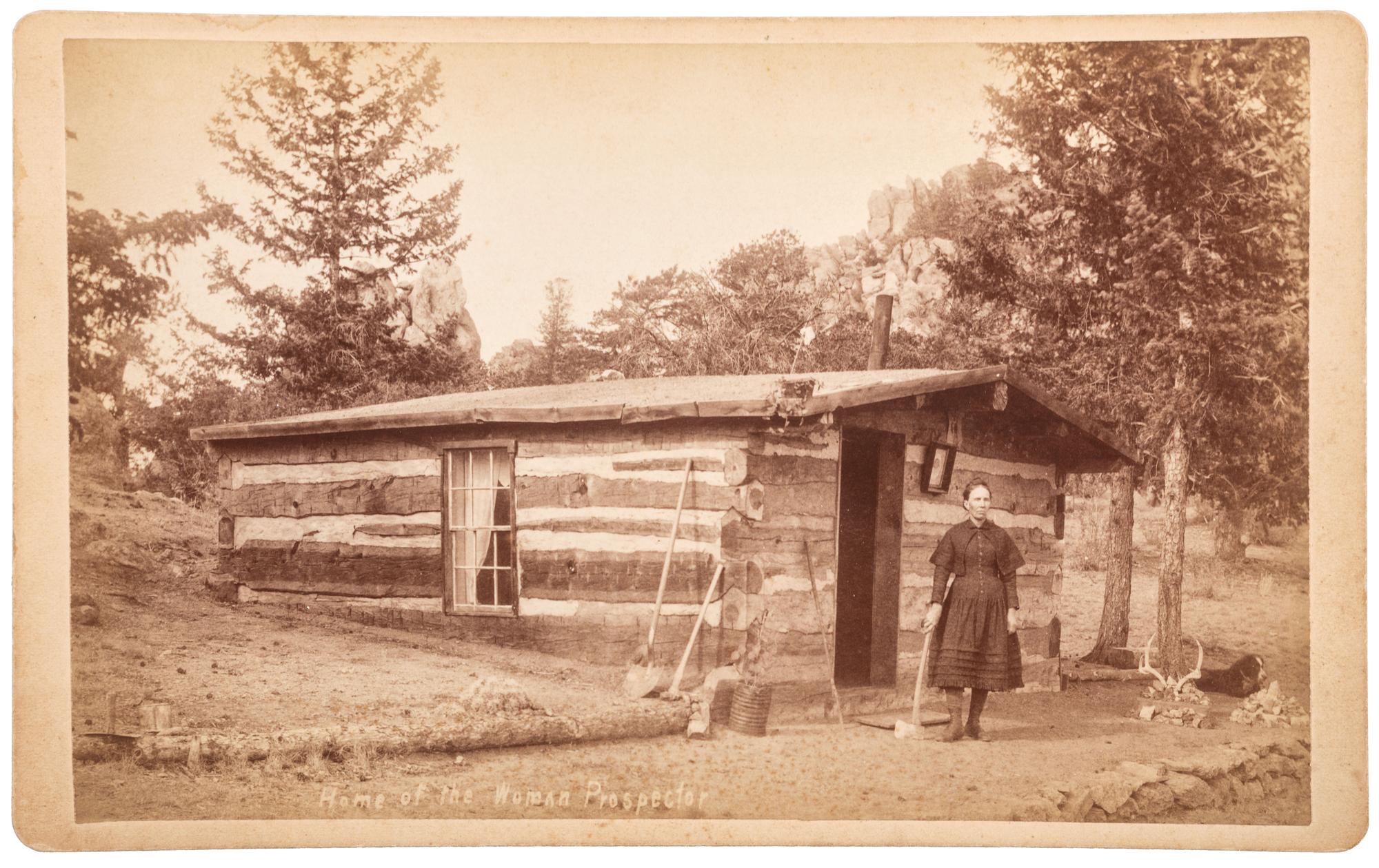 [WESTERN AMERICANA - COLORADO]. Home of the Woman Prospector. Boudoir photograph. ca 1885.