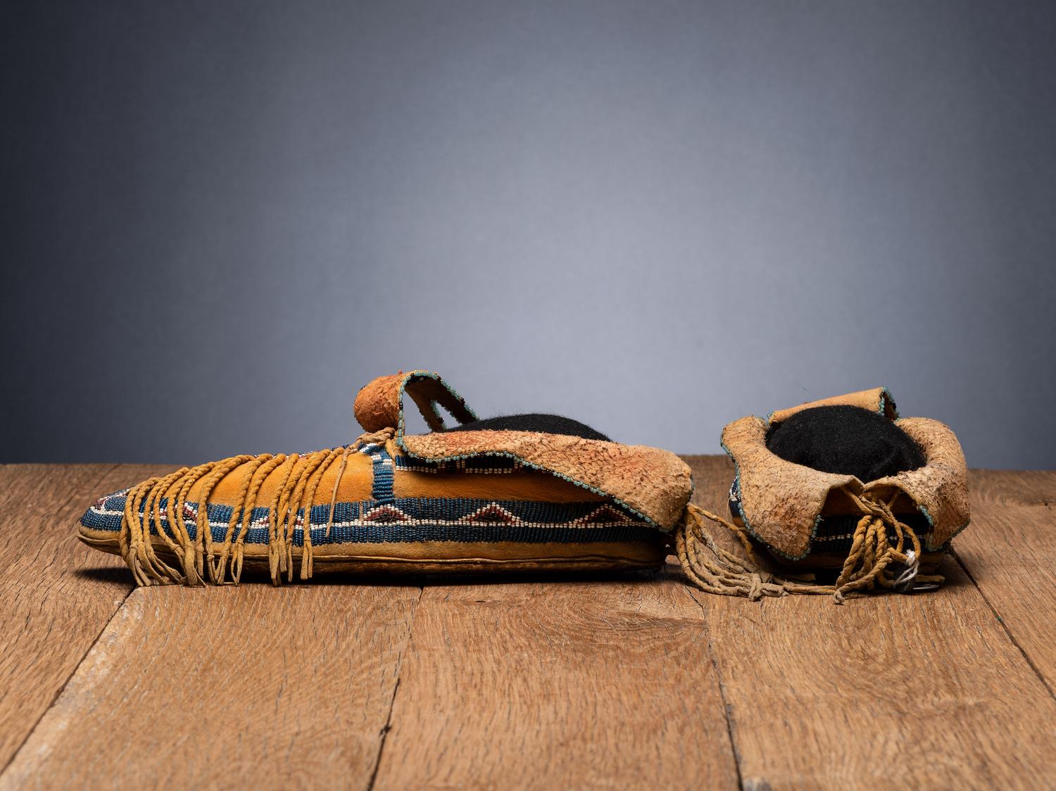 Kiowa Beaded Hide Moccasins