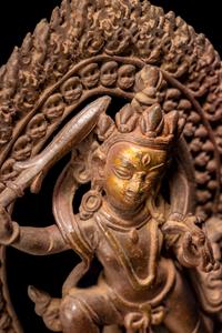 A Sino-Tibetan Bronze Figure of a Deity