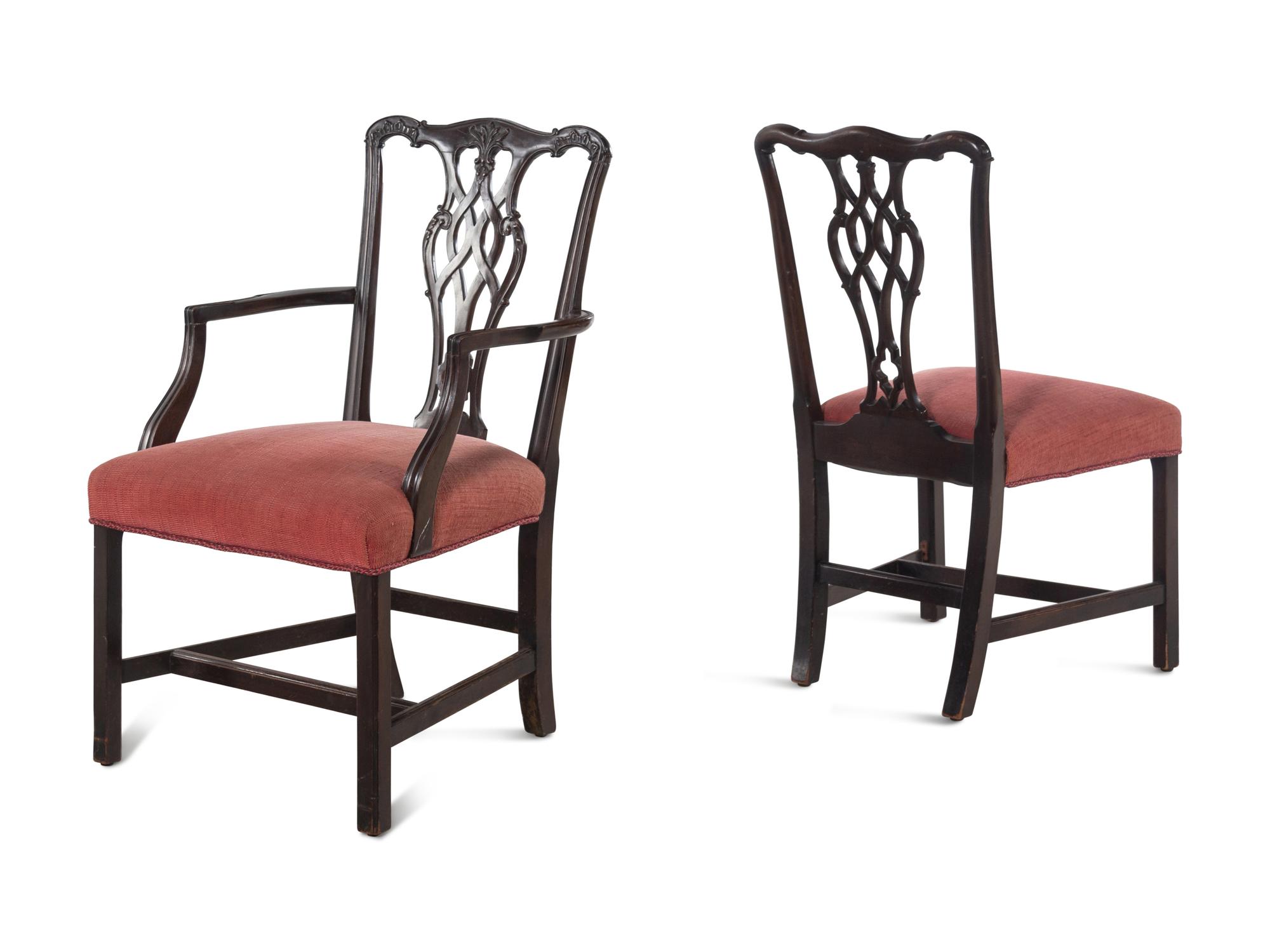 A Set of Six George III Style Mahogany Dining Chairs