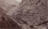 A group of five photographs (854. The Loop; 699. A Glimpse of Pikes Peak. Briarhurst; 1007. Marshall Pass; 3232. Summit of Fremont Pass, 11540 ft.; Untitled (Crossing over a pass))