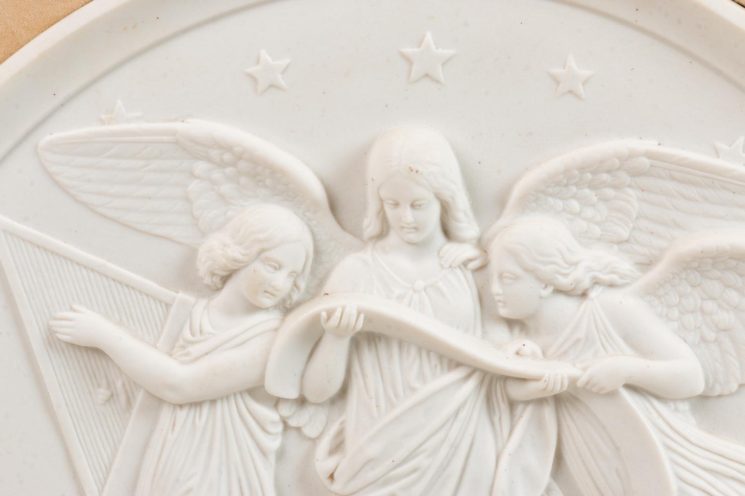 A Continental Bisque Porcelain Relief Plaque