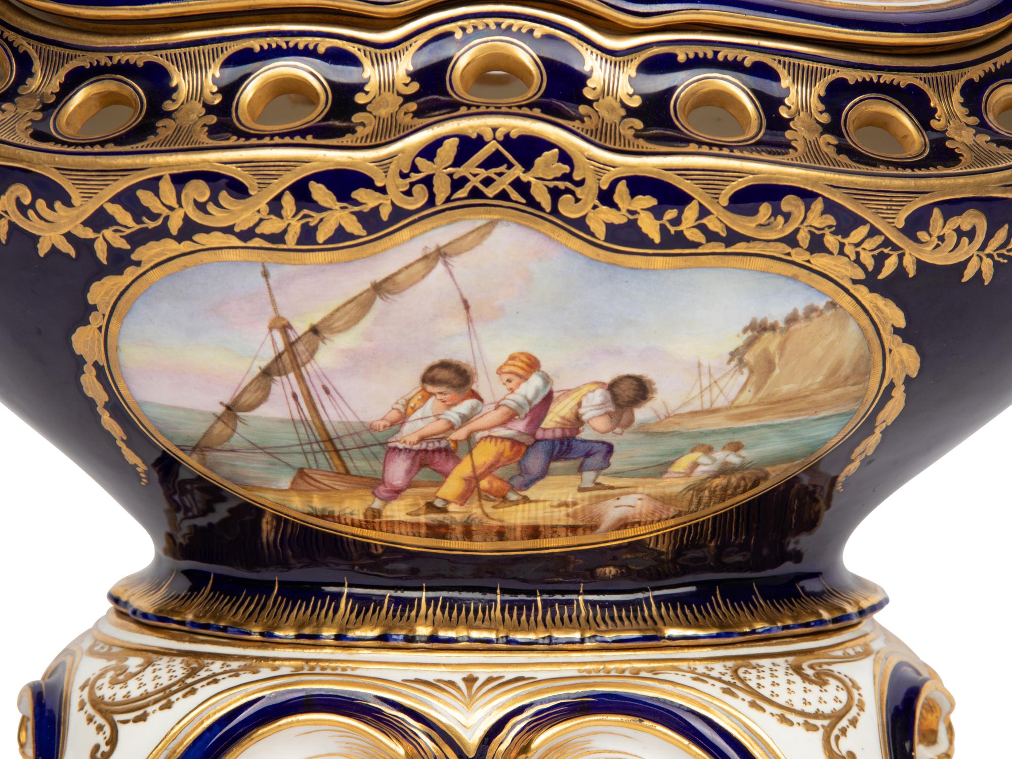 A Sèvres Style Porcelain Potpourri Urn