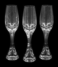 A Set of Twelve Baccarat Neptune Champagne Flutes