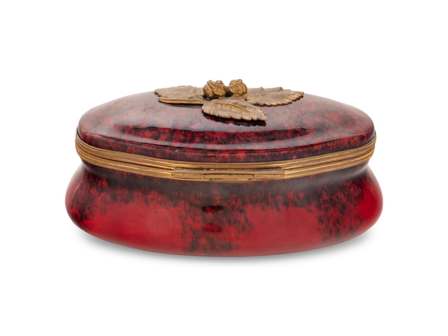 A French Gilt Metal Mounted Porcelain Box