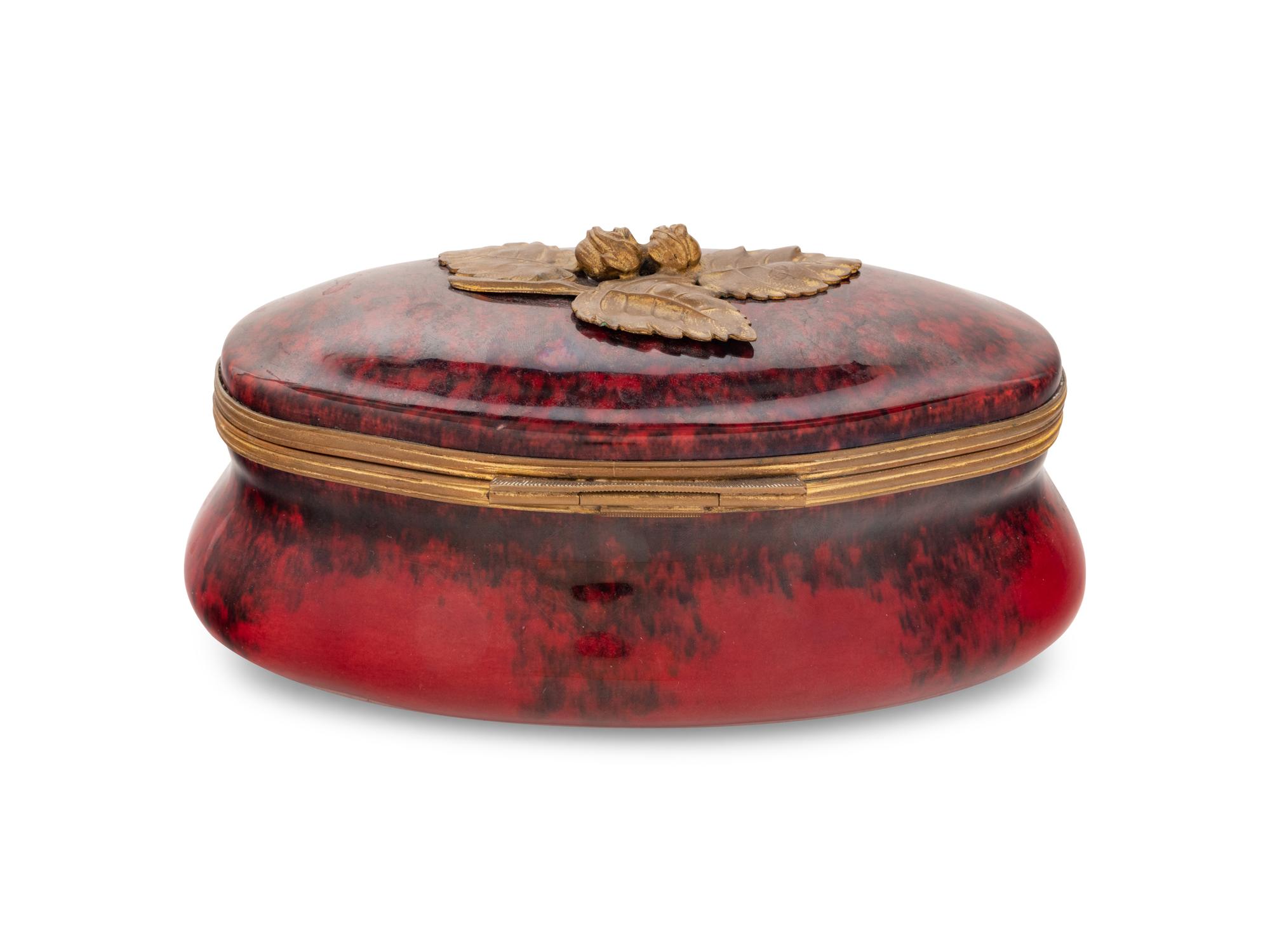 A French Gilt Metal Mounted Porcelain Box