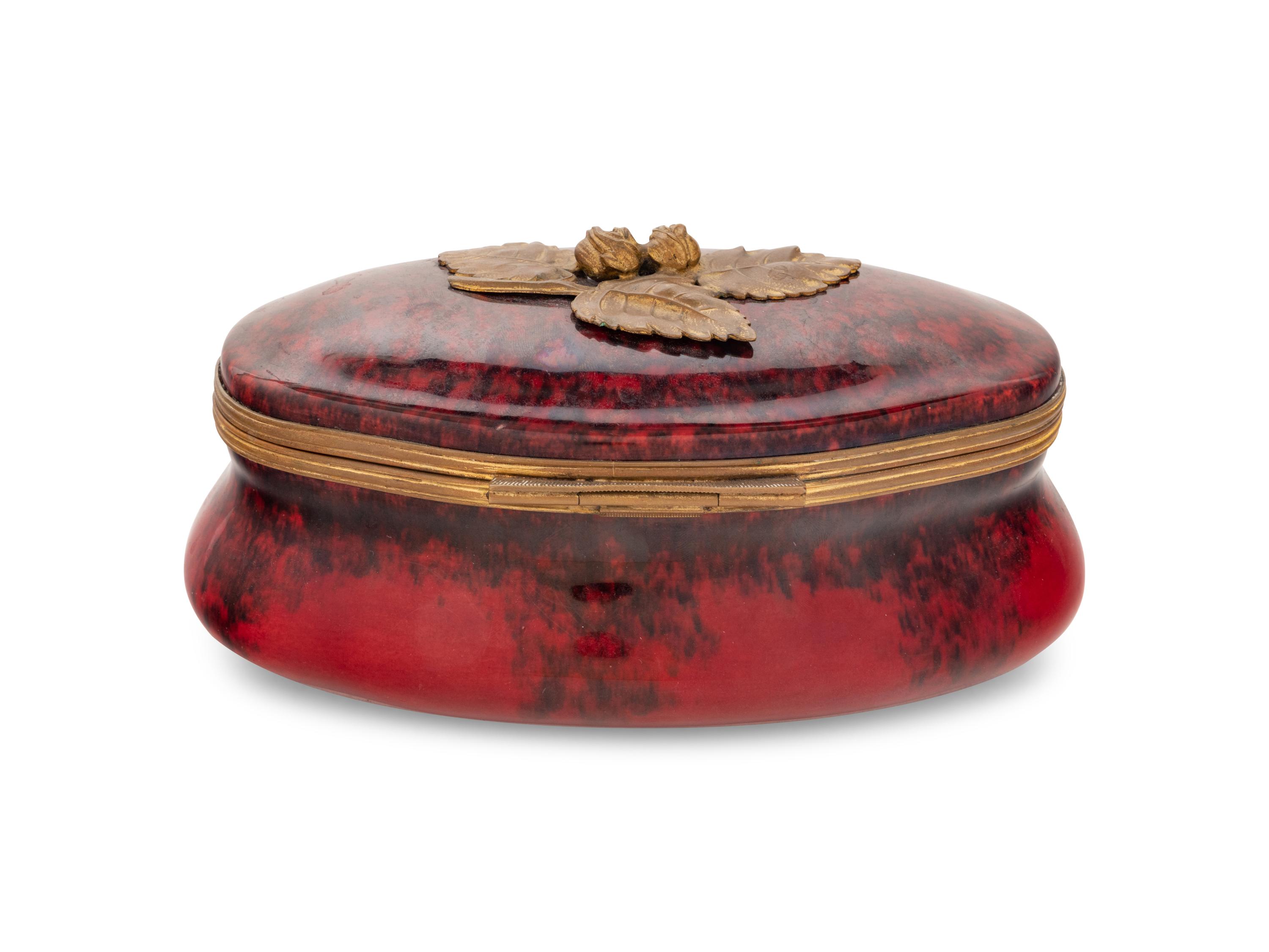A French Gilt Metal Mounted Porcelain Box